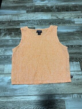 Polo by Ralph Lauren Vintage Y2K Orange Cropped Smocked Ruched Summer Tank Top